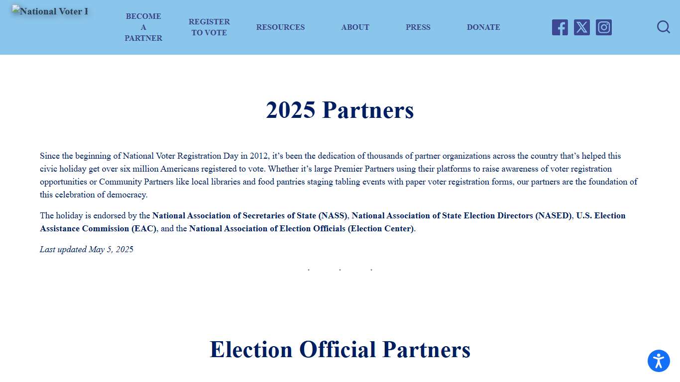 2025 Partners National Voter Registration Day