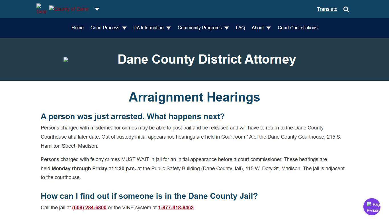 Arraignment The Dane County District Attorney's Office