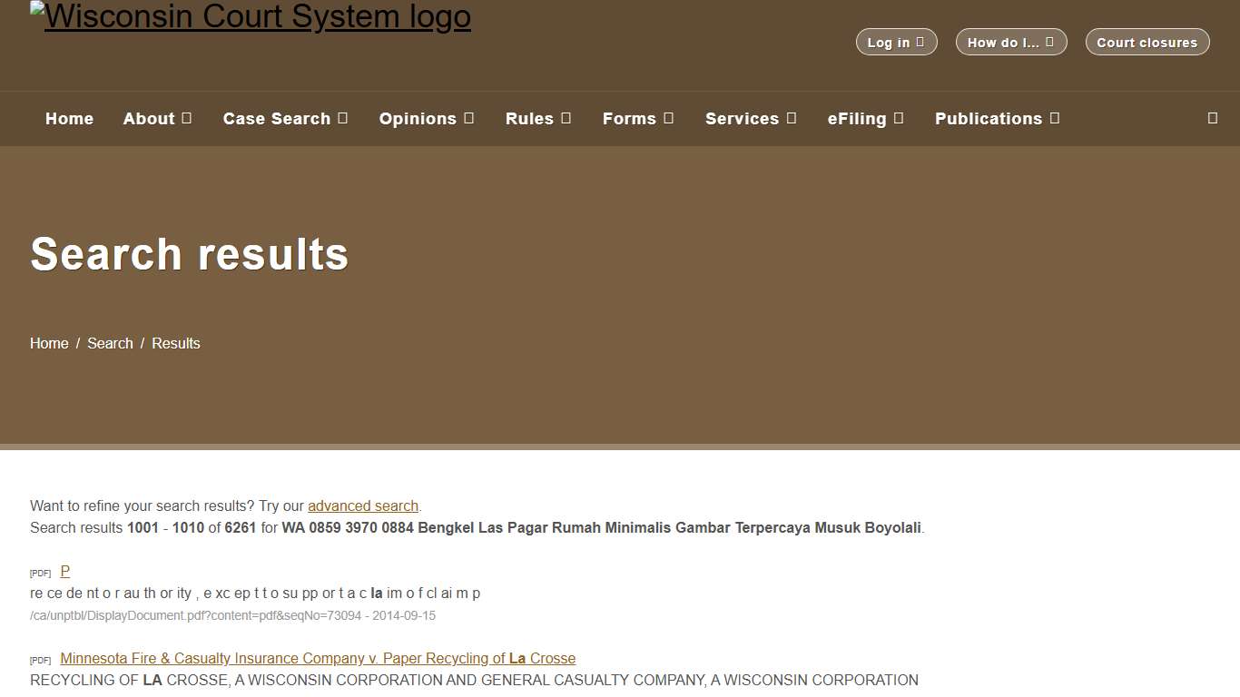 Wisconsin Court System - Search